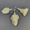 Pyrite Pendant, Raw, in Weave, Assorted Diameter 25x12x37-20x15x30mm+
