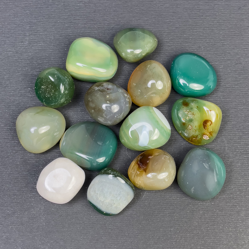 Agate Nucleated Tumbled Nuggets, Beveled, Drillless 18-24x16-21 mm (+-) (per 100 g ±)