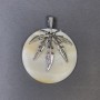 Pendant Mother of Pearl Silver Metal 62x50mm+