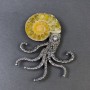 Brooch-Pendant Ammonite, diameter 32-38mm±, silver metal 67x53mm±, Assorted sizes