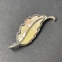 Brooch-pendant with Mother-of-P Pearl silver metal 51x17mm+