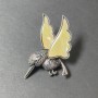 Brooch-Pendant Pearl Shell Colibri Silver Metal 48x30mm+