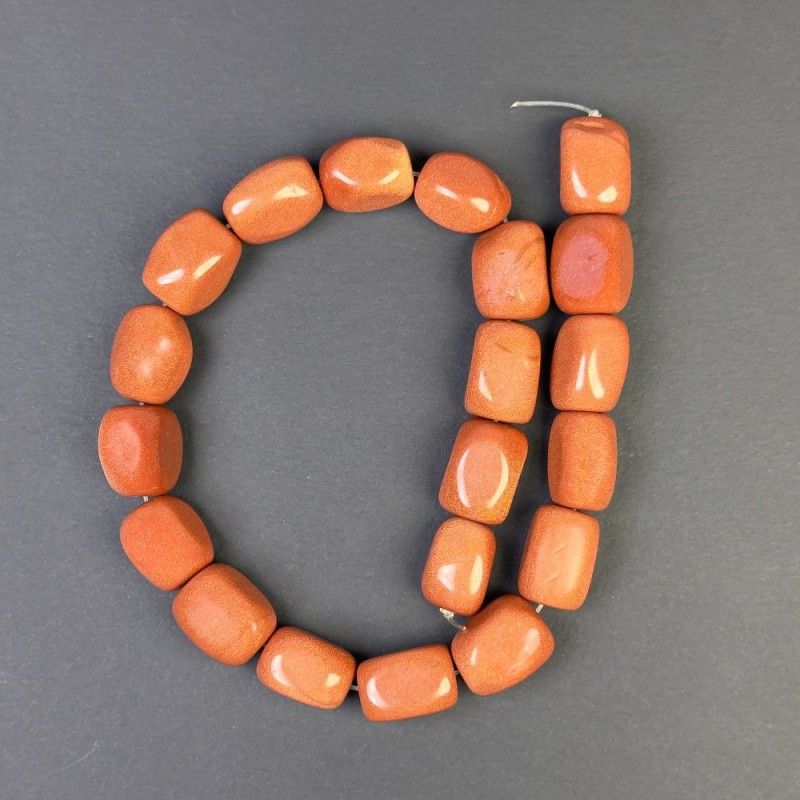 Adventurine Beads "Gold Sand" Faceted 20x15mm± on Thread, 40cm+ length