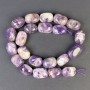 Amethyst faceted round beads on thread 18x13 mm ±, length 39 in