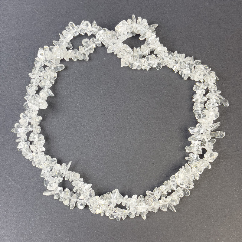 Granulated Rock Crystal Beads 4-9x2-4 mm on Thread, 80 cm long
