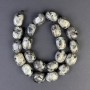 Larvikite Beads Faceted 18x13 mm on Thread, length 38 cm+