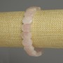 Clearance! Pink Quartz Bracelet Rounded Link, 14x10mm diameters +/-, length 18cm +/- stretch