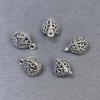 Pendant, three-facet, silver color, diameter 8x11mm± packaged 5 pcs
