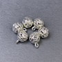 Hardware Pendant in Silver Color, 8x11mm diameter ± packaged 6 pcs