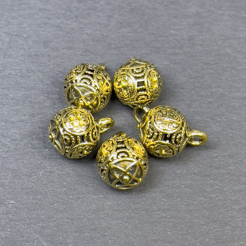 Finding Pendant in Golden Metal Color, 9.5×12 mm, packaging 5 pcs