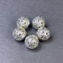 Bead Finding Inlay Bead, metal color Silver, diameter 10×10.5 mm, hole ~2.5 mm, packaging 5 pcs