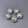Bead end cap insert color metal silver, diameter 10x10, 5mm± hole, diameter 2mm± packaging 5 pcs