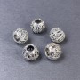 Bead Finding Insert, metal color Silver, diameter 9×10.5 mm, hole diameter ~5 mm, packaged 5 pcs