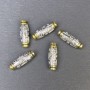 Bead insert finding in silver-gold color, hole diameter 2mm±, bead 19.5×6 mm±