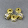 Bead Finding Inlay Bead, metal color Silver and Gold, diameter 12×10 mm ±, hole diameter about 4 mm ±, price per 1 pc