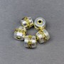 Bead Finding Inlay, metal color silver and gold, diameter 9.5×9.5mm, hole about 2mm, price per 1 pc