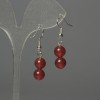 Earrings Carnelian Bead 8mm±, length 35mm±