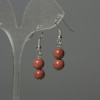 Earrings Aventurine Gold Sand Round Bead 8mm+-, length 32mm+-