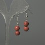 Earrings Aventurine Gold Sand Round Bead 8mm+-, length 32mm+-