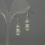 Earrings Cat's Eye Bead 8mm+ Light Gray, 35mm+ Length
