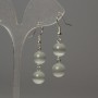 Earrings - Cat's Eye Bead 10mm+ light gray, length 42mm+
