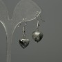 Earrings Labradorite Heart 12mm+-, length 30mm+-