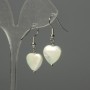 Earrings Mother-of-P Pearl Heart 12mm+-, length 30mm+-