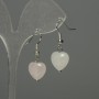 Earrings Rose Quartz Heart 12mm+-, length 30mm+-