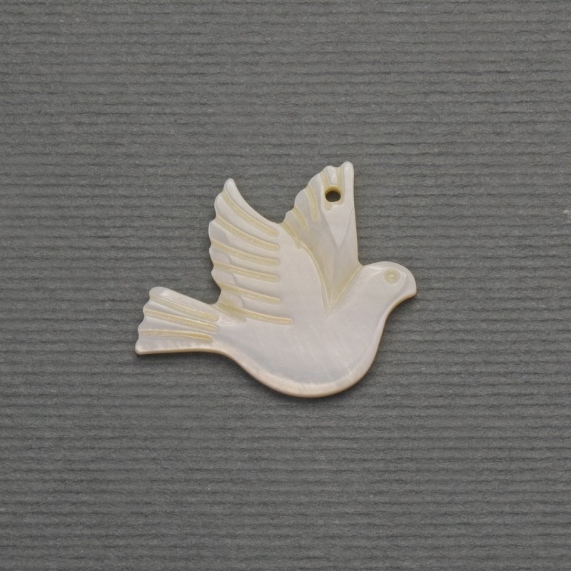 Pendant Dove made of natural mother-of-pearl 19×23 mm+