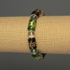 Glass Bracelet with Smooth Beads, 10mm diam. + 14x10mm Cylinders, 18cm, Stretch