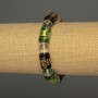 Glass Bracelet with Smooth Beads, 10mm diam. + 14x10mm Cylinders, 18cm, Stretch
