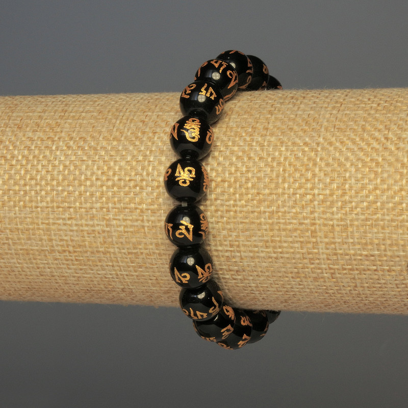 Agate Bracelet (single) smooth bead, diameter 10mm±, 18cm±, stretch