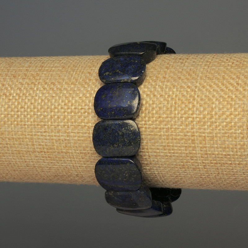 Lapis Lazuli Bracelet Link, diameter 18x13mm +-, length 18cm +-, stretch