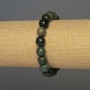 Bracelet Green Jasper Smooth Bead, diameter 10mm±, length 18cm±, stretch