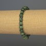 Bracelet Green Strawberry Quartz Rondelle, diameter 8.5x5mm±, Hematite 6x2mm±, length 18cm±, stretch