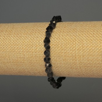 Iolite Bead-brushed Diamond Bracelet, diameter 6×5mm±, length 18cm± stretch