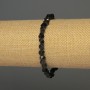 Iolite Bead-brushed Diamond Bracelet, diameter 6×5mm±, length 18cm± stretch