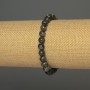 Larvikite Bracelet, Smooth Round Beads 7mm, Stretch 18cm adjustable