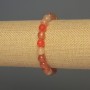 Carnelian Bead Bracelet 8 mm Faceted Round, 18 cm Stretch