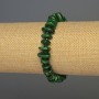 Malachite Chip Bracelet, 11-12×3 mm+- diameters with 3 mm+ seed beads, stretch length 18 cm+-