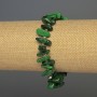Malachite Chip Bracelet, 12-20×3 mm+- diameter with 3 mm+ seed beads, length 18 cm+- stretch