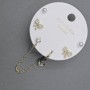 Stud Earrings with Cup (Cafe) on Ear Lobe in Golden Metal with White Rhinestones