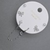 Stud Earrings with Cabochon on Ear Silver Metal with White Rhinestones