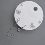 Stud Earrings with Cabochon on Ear Silver Metal with White Rhinestones