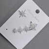 Stud Earrings with Café on Ear Silver Metal 12x32mm+- White Crystals
