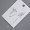 Stud Earring with cafe on the ear in silver metal with white rhinestones and pearls