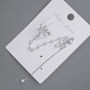Stud Earring with cafe on the ear in silver metal with white rhinestones and pearls