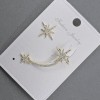Earrings 'Post with Cap' in gold-tone metal with white crystals 13x37mm+-