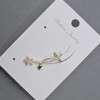 Stud Earring with Café on Ear Silver Metal 11x28mm+- White Rhinestones