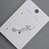 Earrings 'Stud' with cafe on the ear golden metal 11x28mm± white crystals